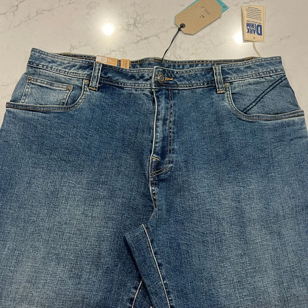 Prana NEW Axiom Jeans Mens 40 x30 Blue Denim Straight Leg Organic Cotton Stretch